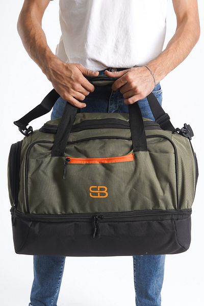 DELSOLERA Μεσαίου μεγέθους Unisex υφασμάτινη αθλητική καθημερινή τσάντα γυμναστικής και ταξιδιού με θήκη παπουτσιών