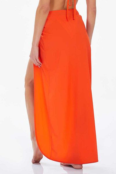 REMSA Πορτοκαλί Lycra δεμένη φούστα σε μαγιό Pareo - Emely 6137