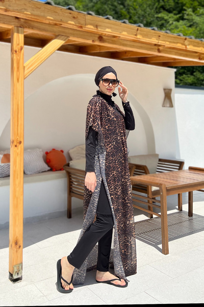 Remsa Mayo Χρωματιστό Hijab Pareo με σχέδιο Leopard - Μοντέλο 430-313
