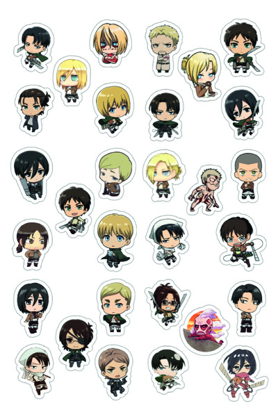 nihonwosekai AOT Attack On Titan Titana Saldırı Mini Anime Sticker Seti