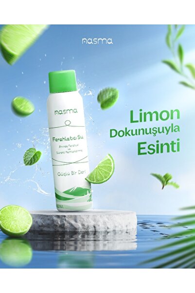 NASMA Limon Kokusuyla Serinletici, Nemlendirici Su Spreyi 150 ml , Alkolsüz F...
