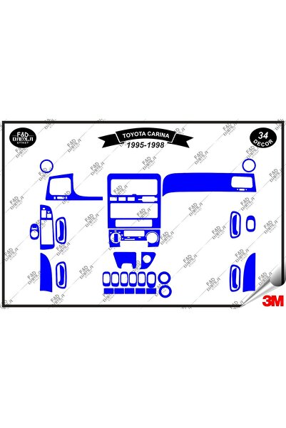 FD Damla Etiket For Toyota Carina 1995-1998 Glove Box Console Trim Chest Maho...