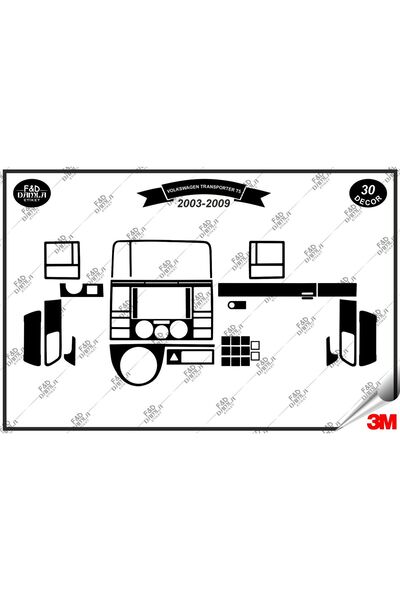 FD Damla Etiket Volkswagen Transporter T5 2003-2009 Dashboard Console Trim Ch...