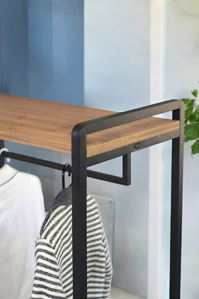 Digithome Dekoratif Metal 4 Raflı Ayakkabılık, Elbise ve Portmanto Askılığı Gardırop 1-1-369