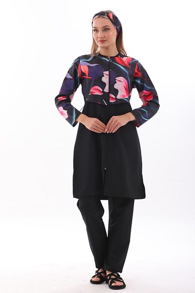 REMSA Parachute Full Covered Hijab Μαγιό Aller 2403 Flower