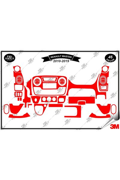 FD Damla Etiket Renault Master 3 (2010-2019) Glove Box Console Trim Chest Mah...