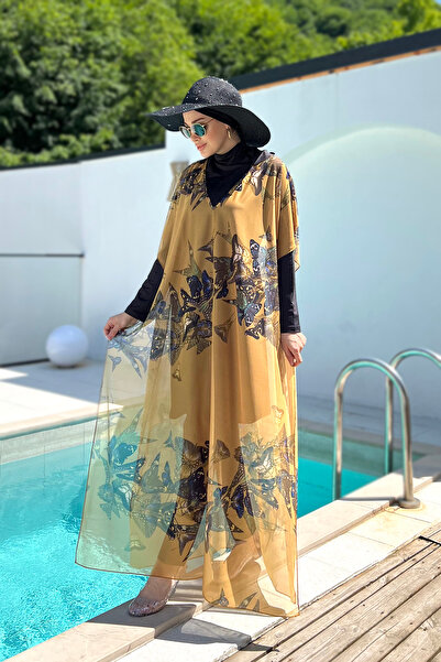 Remsa Mayo Pareo Hijab με σχέδιο πεταλούδας - Single Kaftan, 430-310 Model