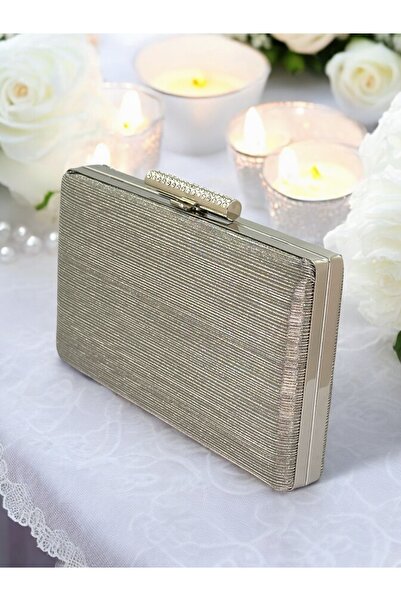 Gloriys Ayakkabı & Çanta 135-11 Смугаста лазерна сумочка з камінням