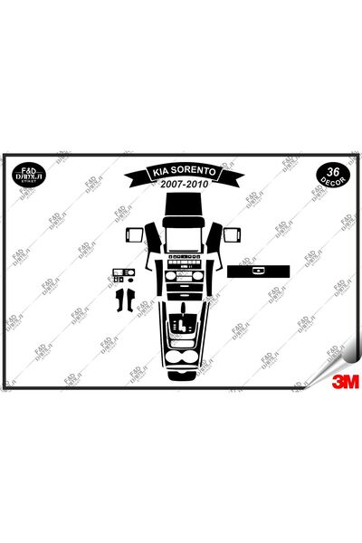 FD Damla Etiket طقم كيا سورينتو 2007-2010 أسود لوحدة التحكم على الصدر من الما...
