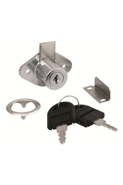 ST Oval Cylinder Nickel Chrome Drawer Lock 22 Mm 0806
