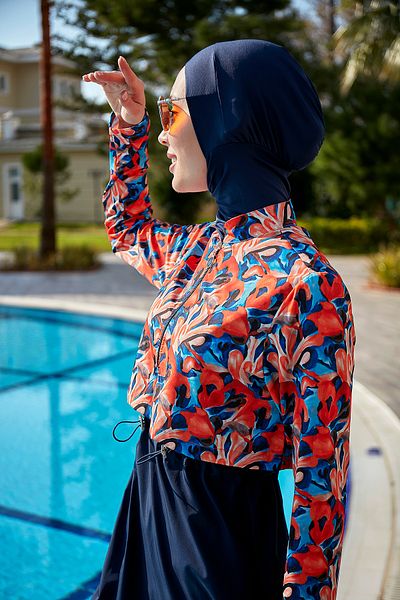 Remsa Mayo Πλήρως κλειστό R113 Model Tie Dye Hijab Μαγιό - Remsa