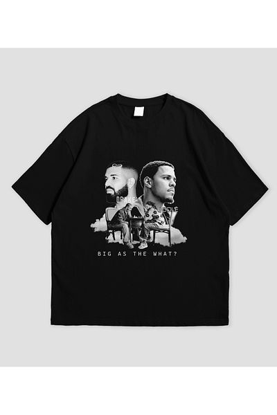 SVART WEAR Drake - J Cole - Tricou oversize unisex cu design Shooter First Person