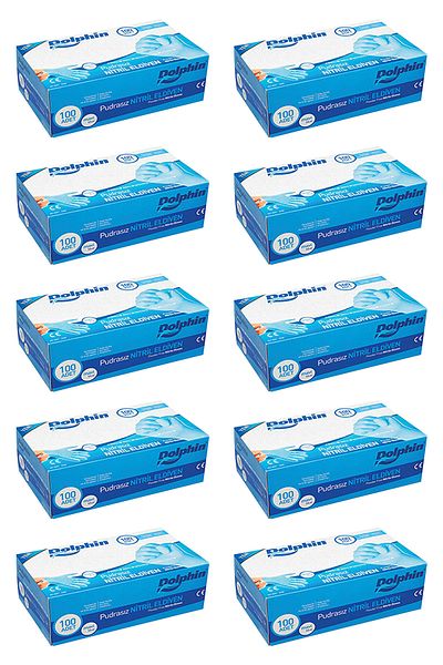 Dolphin Blue Nitrile Gloves (XL) - 10 Pieces of 100