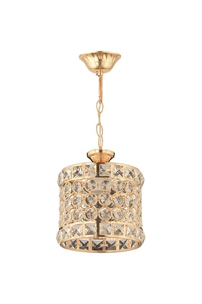 Genel Markalar Av-65240-1s Sarı Kaplama Modern Avize E27 Metal Kristal 17cm