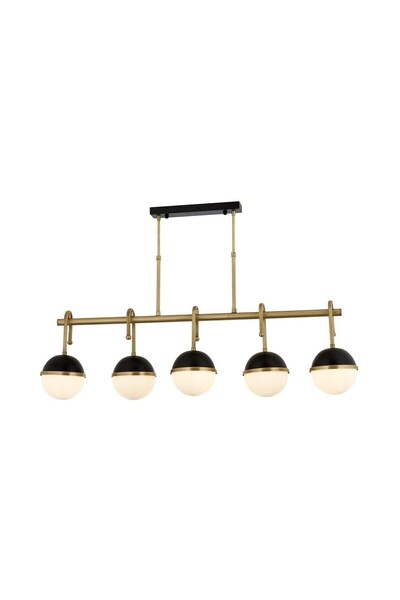 Avonni Av-60387-5ey Siyah/eskitme Boya/kaplama Modern Avize E27 Metal Cam 100...