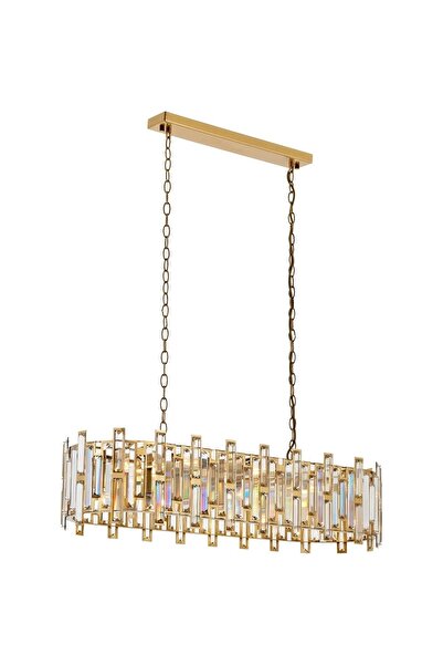 Avonni Av-60303-e30x90 Eskitme Kaplama Klasik Avize E14 Metal Kristal 90x30cm