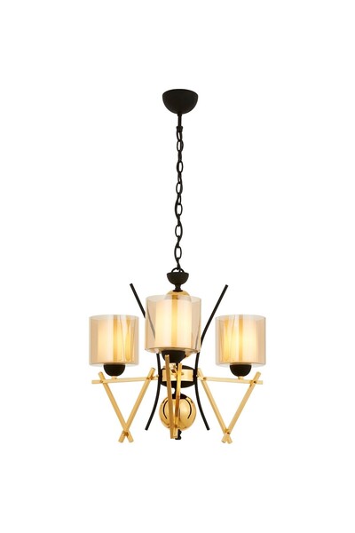 Avonni Av-60289-3s Sarı Kaplama Modern Avize E27 Metal Cam 50cm