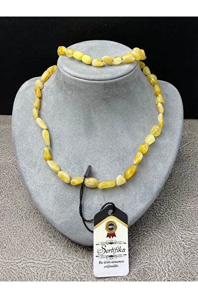 925 Gümüş DAMLA KEHRİBAR KOLYE