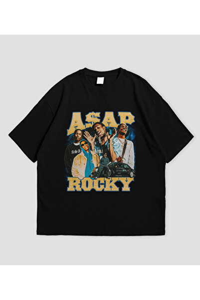SVART WEAR ASAP Rocky - تي شيرت كبير الحجم للجنسين بتصميم ريترو