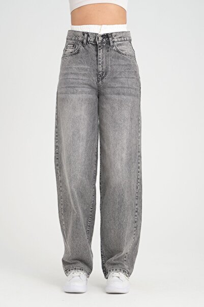 mdb Anthracite Washing Effect Boxer Detailed Baggy Jean