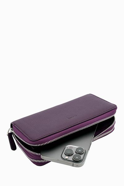 DAMY Genuine Leather Unisex Hand Portfolio 8265mg - Plum