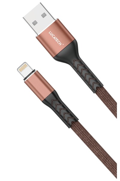 Lucatech iPhone 14 / 14 Pro / 14 Pro Max uyumlu Örgülü Kırılmaz USB Lightning...