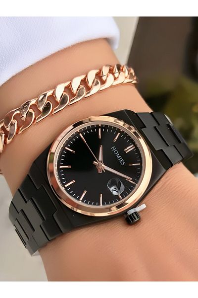 Homies Women's Black Waterproof Wrist Watch - 2 Years Warranty, Billed Bracelet Gift