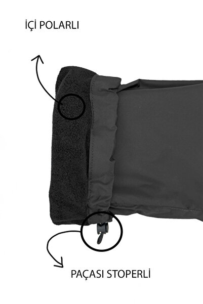 REMSA Outdoor İçi Polarlı Paraşüt Kar Pantolonu REA-01 Siyah