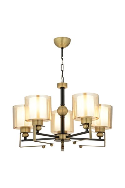 Avonni Avonnı Av-65227-5e Eskitme Kaplama Modern Avize E27 Metal Cam 58cm