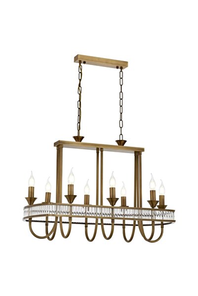 Avonni Av-60378-8e-ym Eskitme Kaplama Klasik Avize E14 Metal Kristal 80x40cm