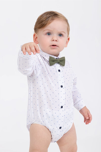 Gold Class Kidswear Leaf Patterned Salopet 4-Piece Boy's Bodysuit Set