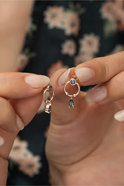 Nereze 925 Ayar Mistik Topaz Minik Damla Küpe Kadın Gümüş Küpe