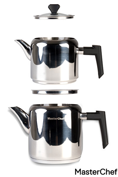 Masterchef Mimoza Orta Boy Çaydanlık – 4 Parça Paslanmaz Çelik - Çay Keyfi