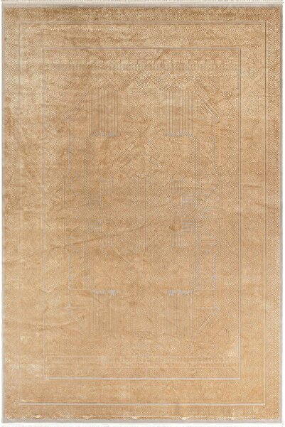 Royal Halı Royal Halı Bearny TD01B Turuncu Krem Viskon Akrilik Yumuşak Dokulu Modern Halı