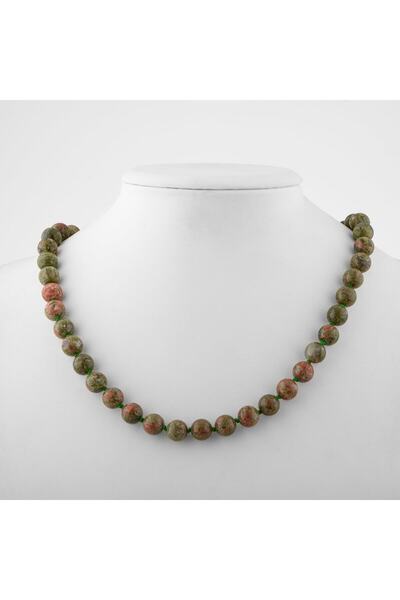 OSMANLI DOĞAL TAŞ Unakit 8 Mm Düğümlü Doğal Taş Kolye