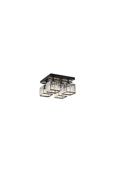 Avonni Av-60230-4bsy Siyah Boyalı Modern Avize E27 Metal Kristal 40x40cm
