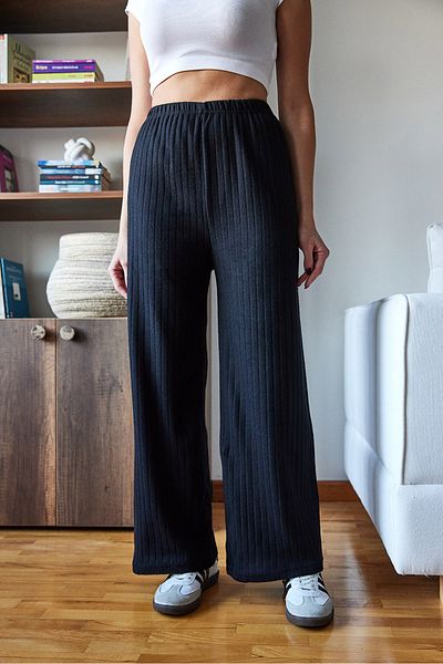 Bianco Lucci Women's Elastic Waist Palazzo Trousers 0199 60261153