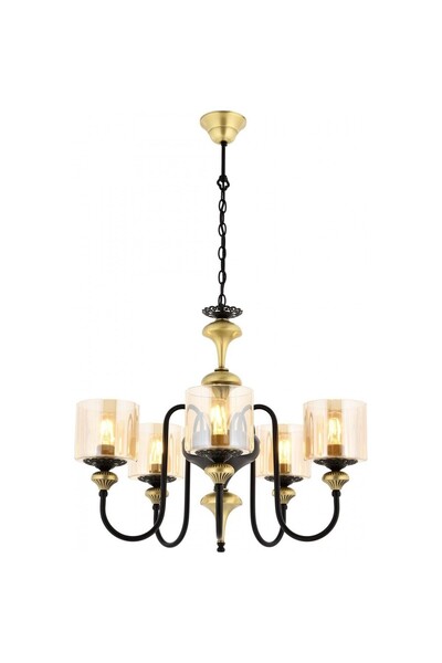 Genel Markalar Av-4161-5e Eskitme Kaplama Modern Avize E27 Metal Cam 62cm