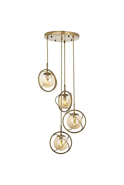 Avonni Avonnı Av-60291-4et Eskitme Kaplama Modern Avize E14 Metal Cam 35cm