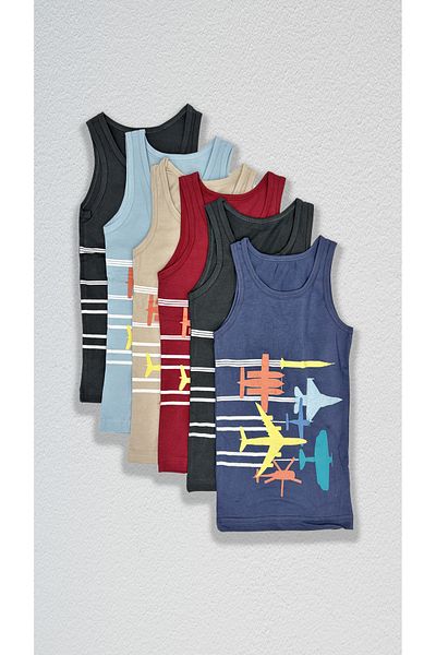 BEYAZTOPTAN Tricou pentru băiat, 6 piese, din bumbac, imprimat