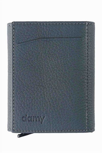 DAMY Πορτοφόλι Unisex Mechanism από γνήσιο δέρμα 626mg - Γκρι