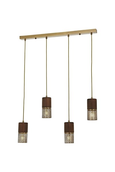Avonni Av-60265-4ey Eskitme Kaplama Modern Avize E27 Metal Ahşap 80x9cm