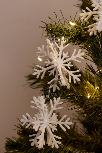 Alwen Y327 موديل 7 سم 7 قطع زينة شجرة عيد الميلاد - زينة الحفلات وندفة الثلج