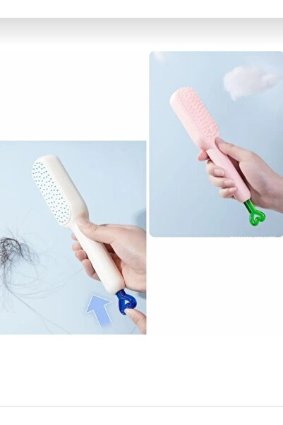 meyre Easy Cleaning Automatic Key Hair Comb Detangling Anti-Static Hair Massage Brush Comb