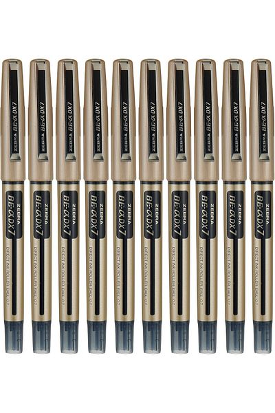 Zebra DX7 Liquid Ink Rollerball 0.7 Medium - Black (Pack of 10)