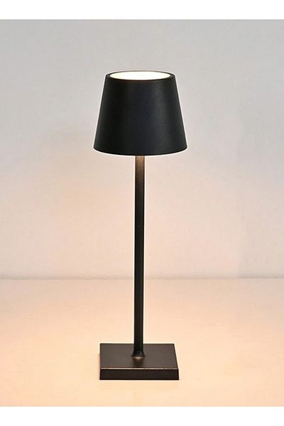 Taimi Wireless Table Lamp, Rechargeable 1800mAh, Metal, Portable, 2-Level Night Lighting Black