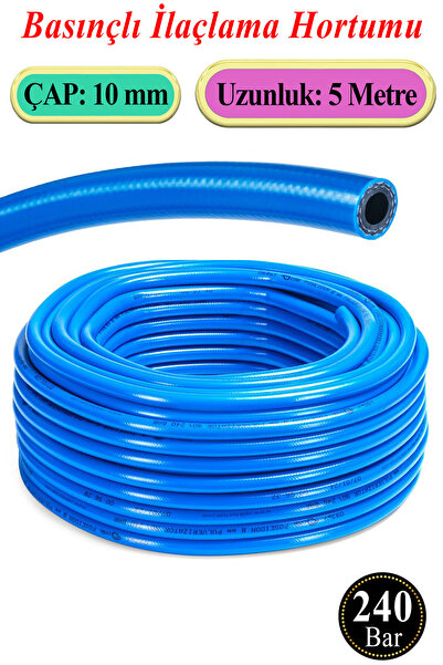 Badem10 Basınçlı İlaçlama Hortumu 240 Bar 10 mm 5 Metre Ağaç Bitki Yaprak Seb...