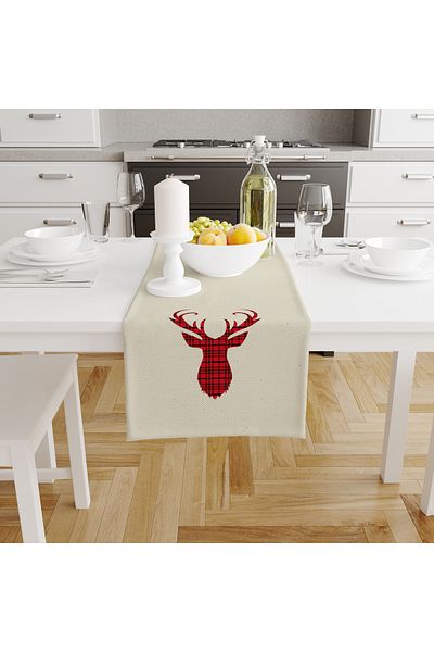 Filamente Christmas Patterned Digital Printed Runner - New Year 140X40 cm