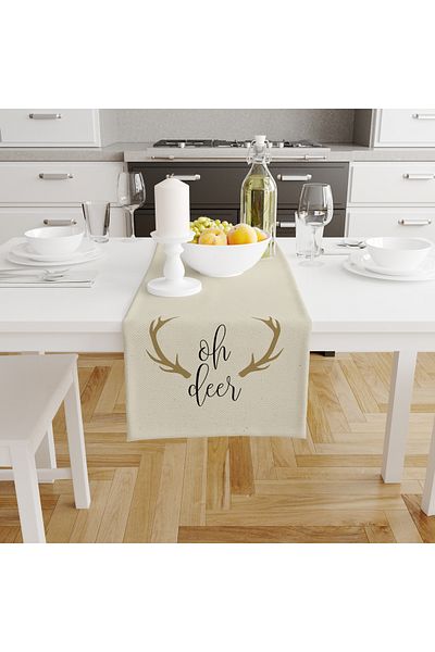 Filamente Christmas Patterned Digital Printed Runner - New Year 140X40 cm