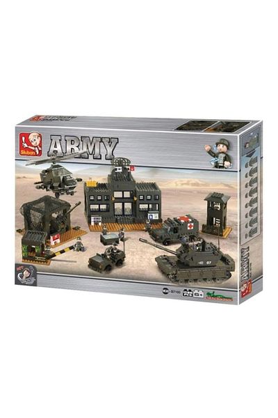 Sluban  1028-Piece Cubes Army Camp Building Set
